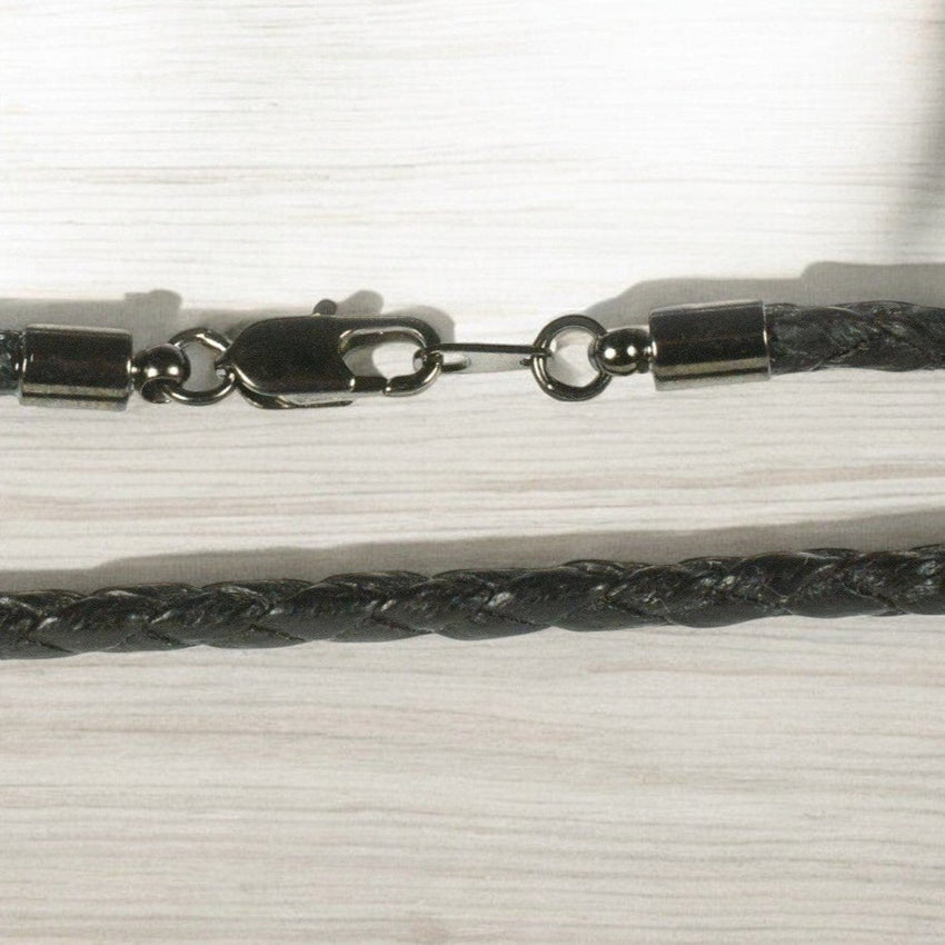 Braided Cotton Cord with  Black Finish Clasp - 3mm