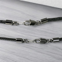 Braided Cotton Cord with  Black Finish Clasp - 3mm