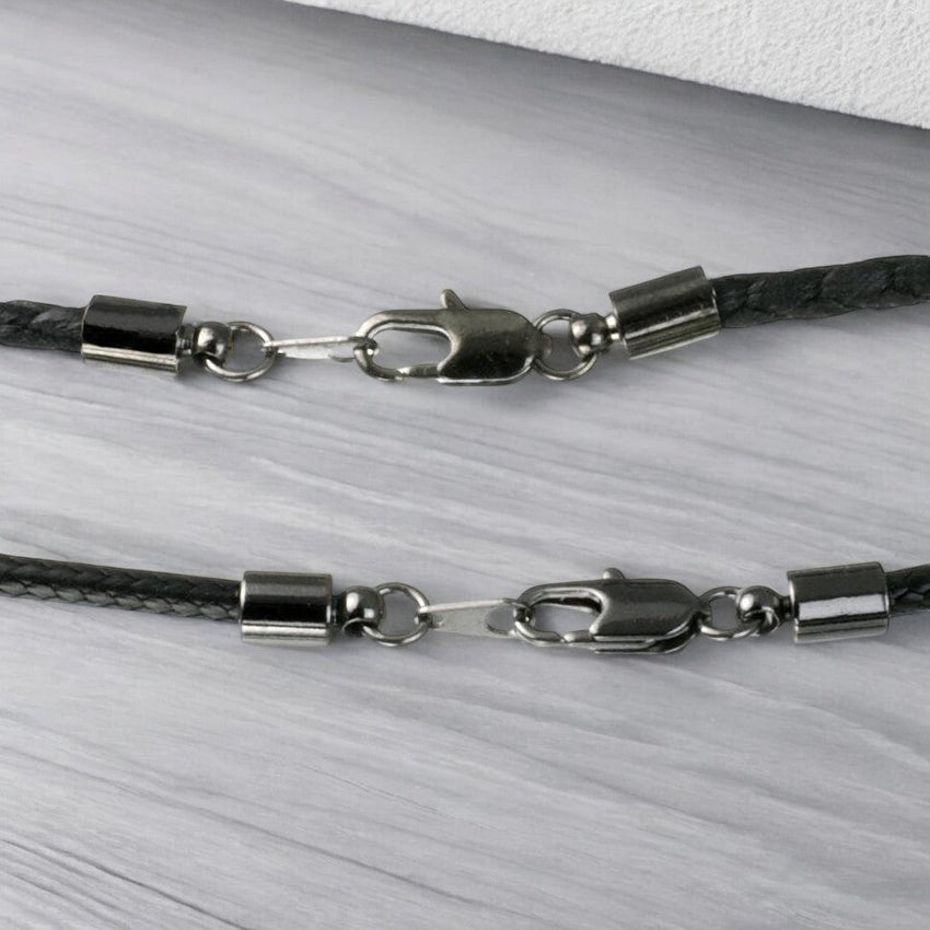 Braided Cotton Cord with  Black Finish Clasp - 3mm