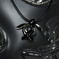Turtle Necklace – Ocean Traveler "Honu" Collection – Jet Black Pewter Pendant