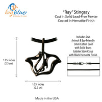 Stingray Pendant Necklace – "Ray" - Jet Black Finish