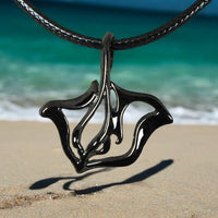 Stingray Pendant Necklace – "Ray" - Jet Black Finish