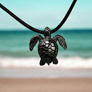 Sea Turtle Pendant – Sea Life Collection – Jet Black Finish