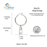 Dive Fin Hoop Earrings – Diver´s Collection - Sterling Silver