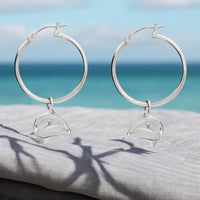 Shark Hoop Earrings- "Frenzy" - Silver