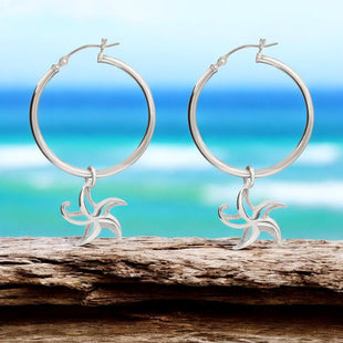 Starfish Hoop Earrings – "Starry" – Sterling Silver