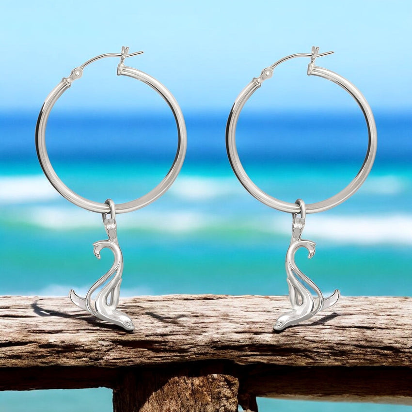 Sea Lion Hoop Earrings – "Salty" - Sterling Silver