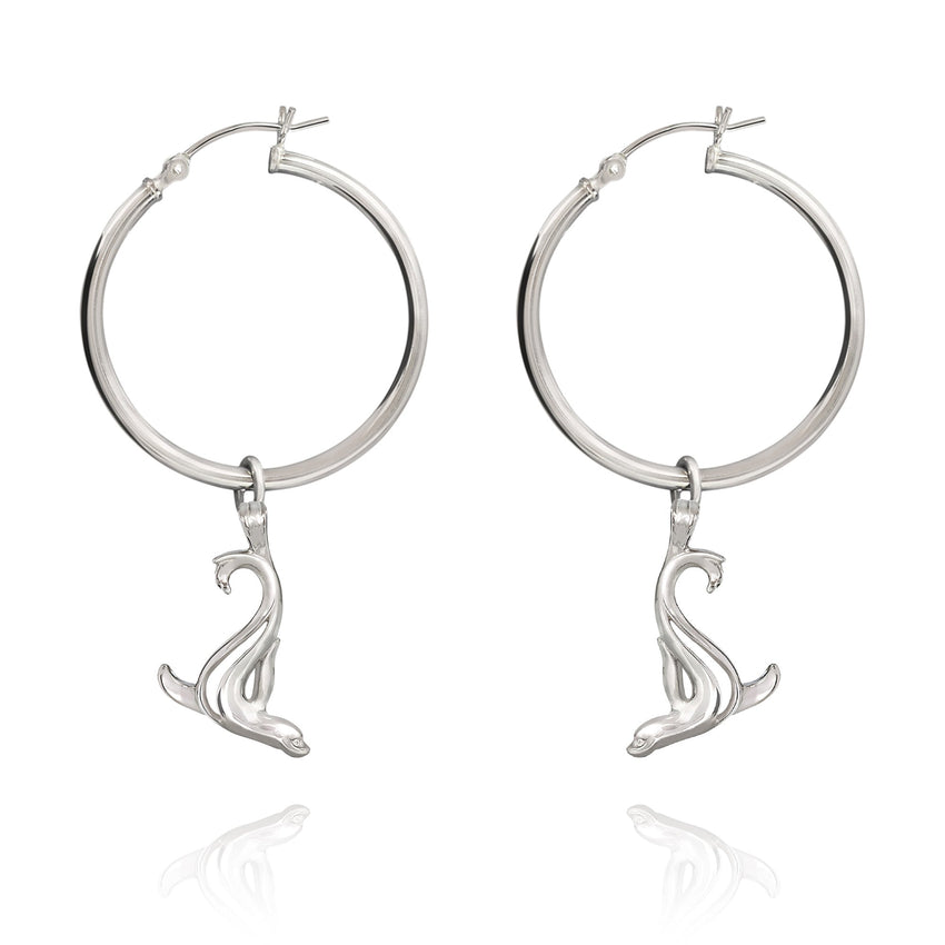 Sea Lion Hoop Earrings – "Salty" - Sterling Silver