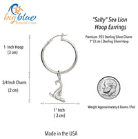 Sea Lion Hoop Earrings – "Salty" - Sterling Silver