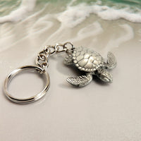 Sea Turtle Keychain – Sea Life Collection – Pewter