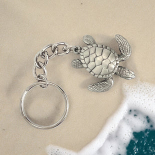 Sea Turtle Keychain – Sea Life Collection – Pewter