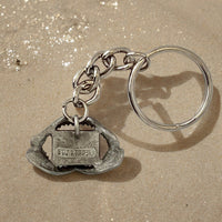 Shark Jaw Keychain with Dive Flag – Diver’s Collection – Pewter
