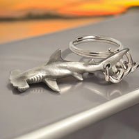 Hammerhead Shark Keychain - Sea Life Collection - Pewter