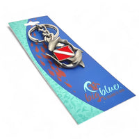 Reef Sharks Circling Dive Flag Keychain – Diver´s Collection – Pewter