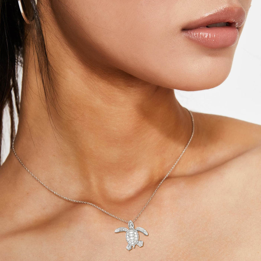 Baby Turtle Hatchling Necklace - Mini Sterling Collection - Sterling Silver