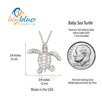 Baby Turtle Hatchling Necklace - Mini Sterling Collection - Sterling Silver