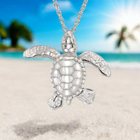 Baby Turtle Hatchling Necklace - Mini Sterling Collection - Sterling Silver