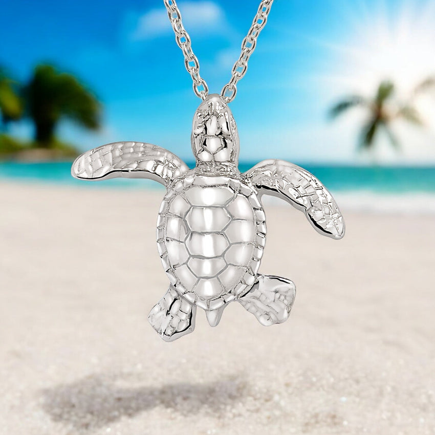 Baby Turtle Hatchling Necklace - Mini Sterling Collection - Sterling Silver