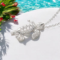 Baby Turtle Hatchling Necklace - Mini Sterling Collection - Sterling Silver