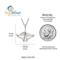 Manta Ray Necklace – Mini Sterling Collection – Sterling Silver