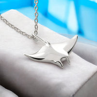 Manta Ray Necklace – Mini Sterling Collection – Sterling Silver