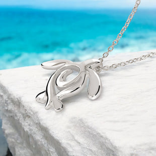 Turtle Necklace Miniature Pendant – Ocean Traveler Collection - Silver
