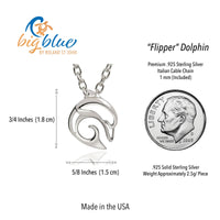"Flipper" Dolphin Necklace – Mini Sterling Collection - Silver