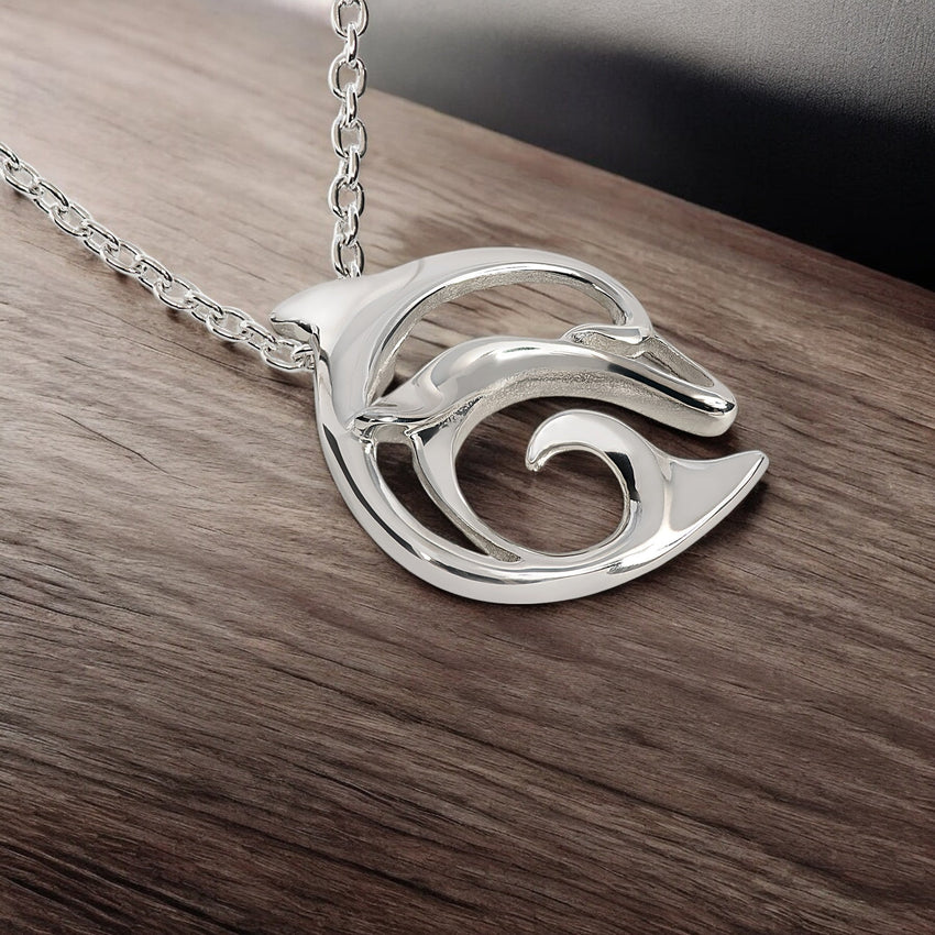 "Flipper" Dolphin Necklace – Mini Sterling Collection - Silver