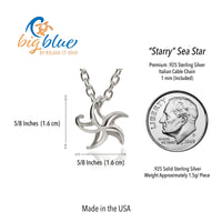 Mini Starfish Necklace - "Starry" – Sterling Silver