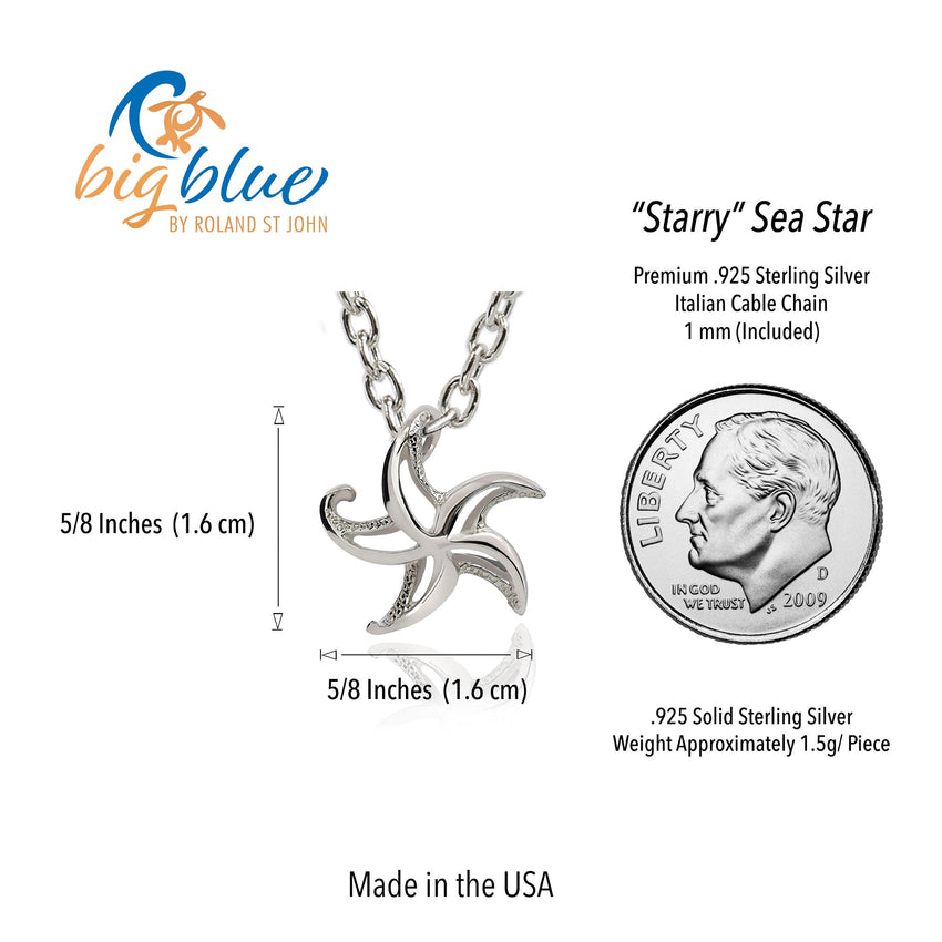 Mini Starfish Necklace - "Starry" – Sterling Silver