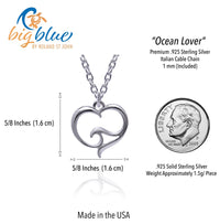 Ocean Wave Mini Necklace Sterling Silver — Ocean Wave Heart Collection - Sterling Silver