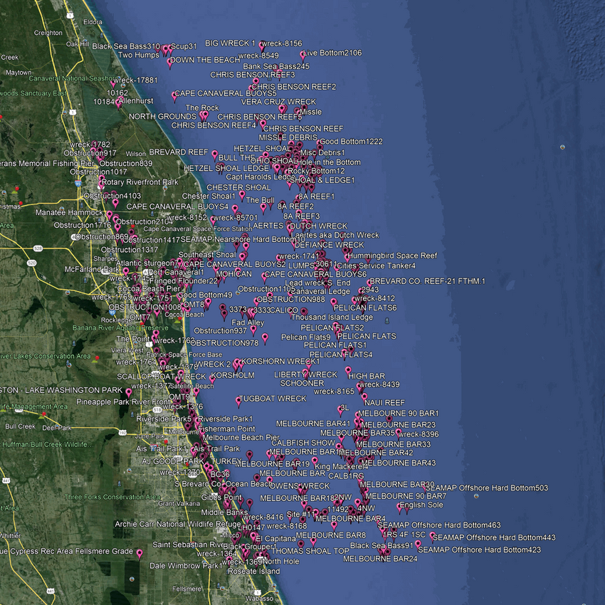 Melbourne Fishing Spots - Nearshore Numbers