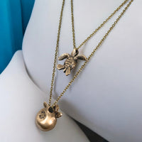 Sea Turtles Pendants on Layered Chains Necklace – Ocean Breeze Collection - Bronze
