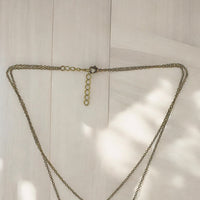 Shark Pendant on Layered Chains Necklace – Ocean Breeze Collection – Bronze