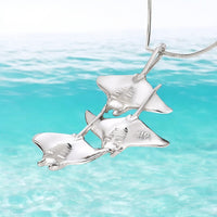Manta Ray Necklace  – Ocean in Motion Collection – Sterling Silver