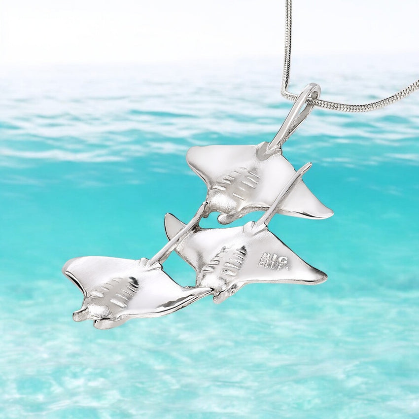 Manta Ray Necklace  – Ocean in Motion Collection – Sterling Silver