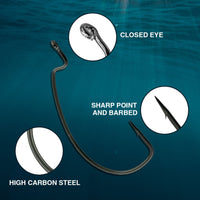 Reaction Tackle Offset EWG Worm Hooks (25-Pack)