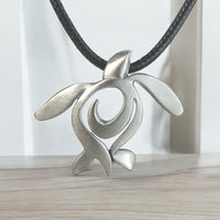 Sea Turtle Necklace – Ocean Traveler Collection - Recycled Pewter on Cotton Cord