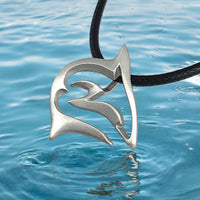 Shark Necklace - "Frenzy" - Pewter on Cord