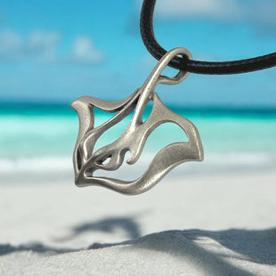 Stingray Necklace - "Ray" - Pewter on Cord