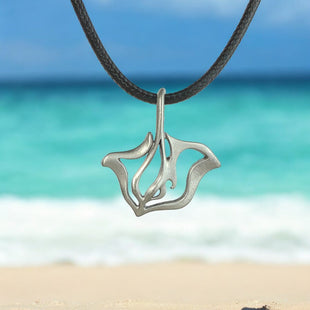 Stingray Necklace - "Ray" - Pewter on Cord