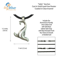 Sea Lion Cord Necklace – "Salty" - Pewter Pendant
