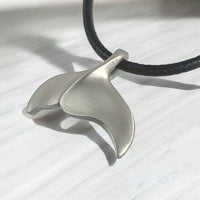 Whale Tail / Fluke Pendant – Sealife Collection - Recycled Pewter on Cotton Cord