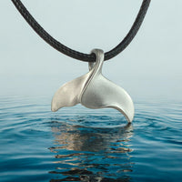 Whale Tail / Fluke Pendant – Sealife Collection - Recycled Pewter on Cotton Cord