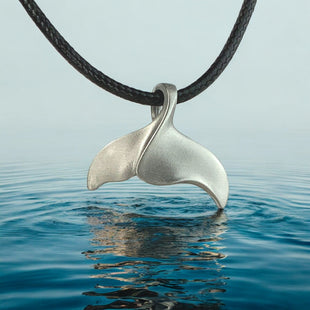 Whale Tail / Fluke Pendant – Sealife Collection - Recycled Pewter on Cotton Cord