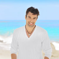 Shark Tooth Necklace – “Emma” Tiger Shark - Pewter on Cord