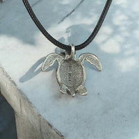 Sea Turtle Necklace- Sealife Collection - Pewter on Cord