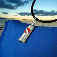 Scuba Tank Necklace with Dive Flag – Diver’s Collection - Pewter on Cord