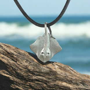 Stingray Cord Necklace- Sealife Collection - Pewter