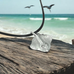 Stingray Cord Necklace- Sealife Collection - Pewter